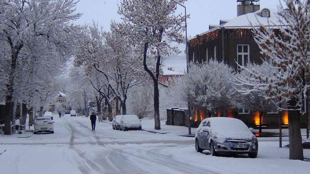 KARS’ ta Kar Yağışı