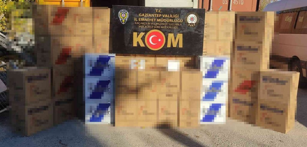 Gaziantep’te 690 bin adet gümrük kaçağı makaron ele geçirildi