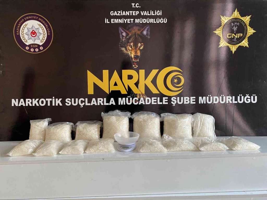 Gaziantep’te 13 kilo metamfetamin ele geçirildi