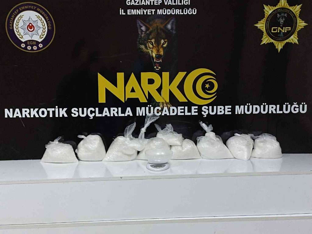 Gaziantep’te 8,5 kilo uyuşturucu ele geçirildi