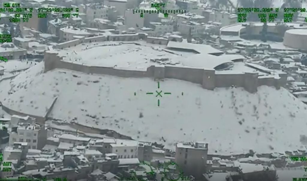 Gaziantep’te karla mücadele çalışmaları havadan anlık takip ediliyor