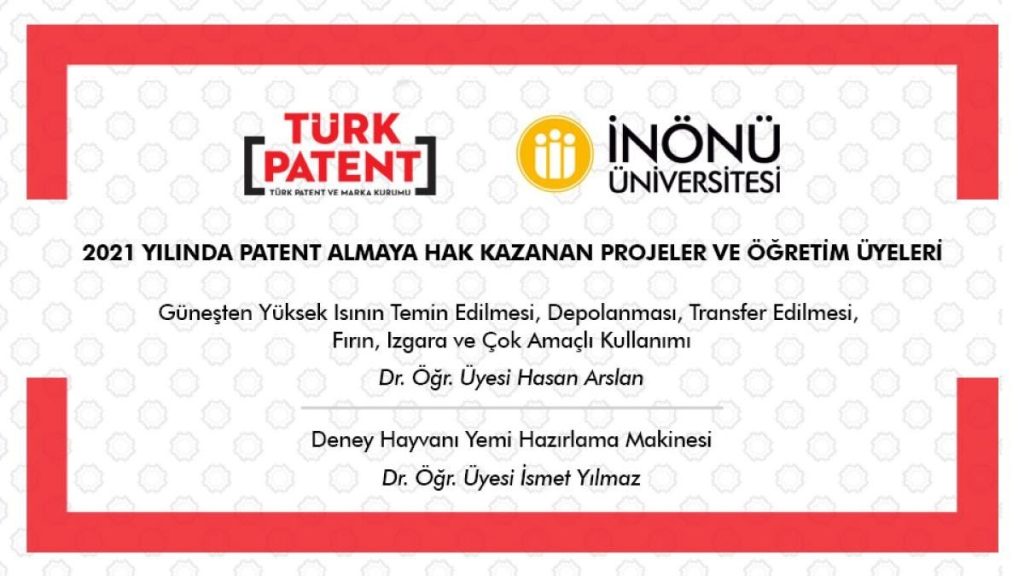 İki bilimsel araştırma projelerine patent