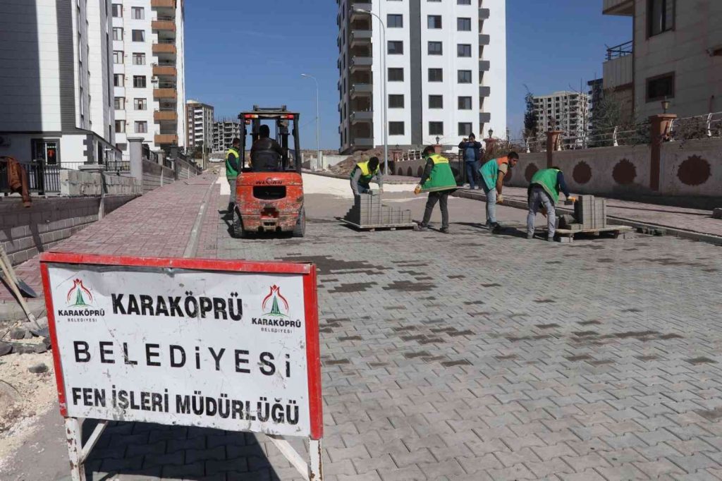 Karaköprü’de kilitli parke çalışmaları devam ediyor