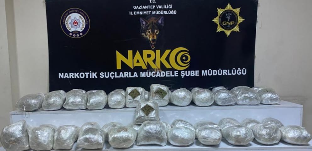 Gaziantep’te 28 kilo esrar ele geçirildi