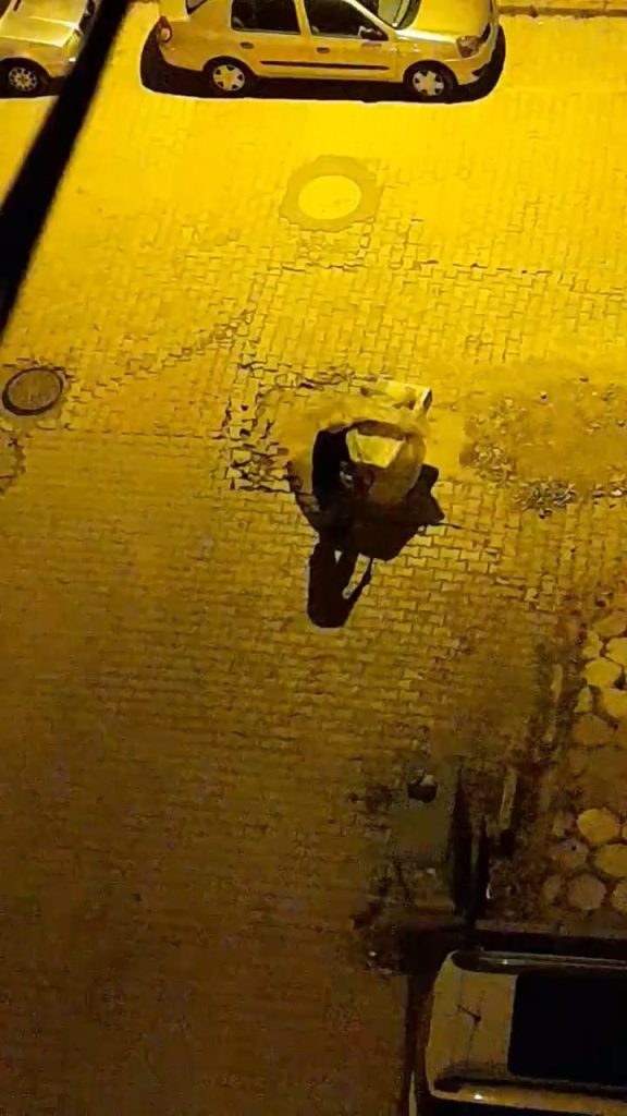 Elazığ’da hırsız, çaldığı televizyonu el arabasıyla götürdü
