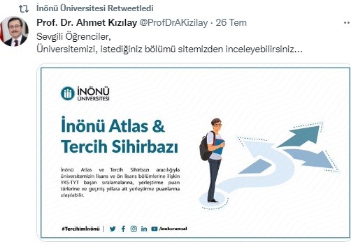 Rektör Kızılay’dan öğrencilere davet
