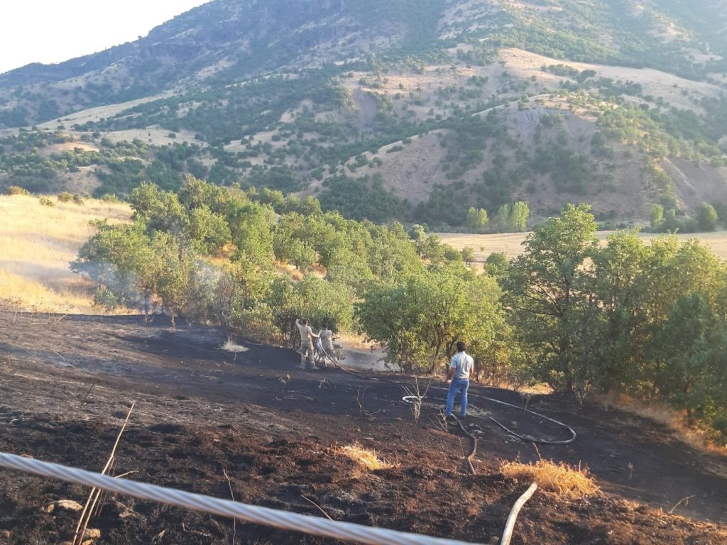 Bingöl’de otluk alanda çıkan yangın büyümeden söndürüldü