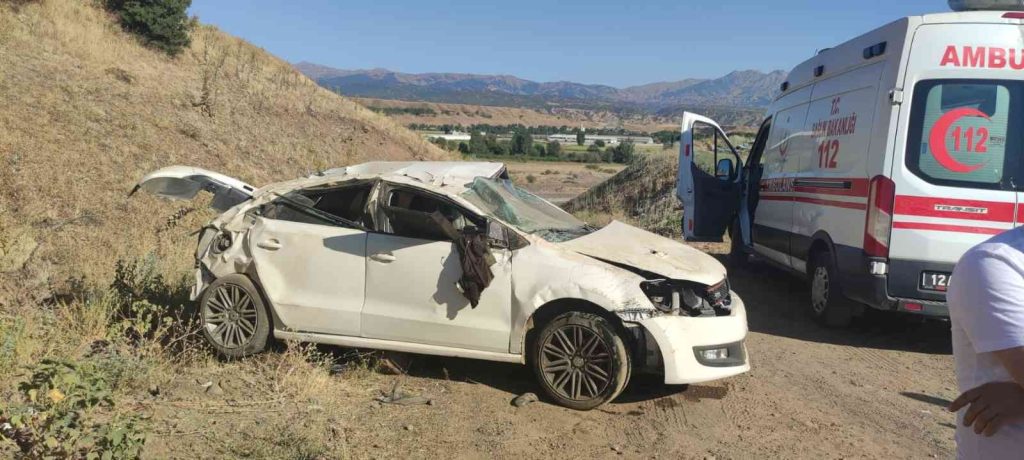 Bingöl’de otomobil takla attı: 1 yaralı