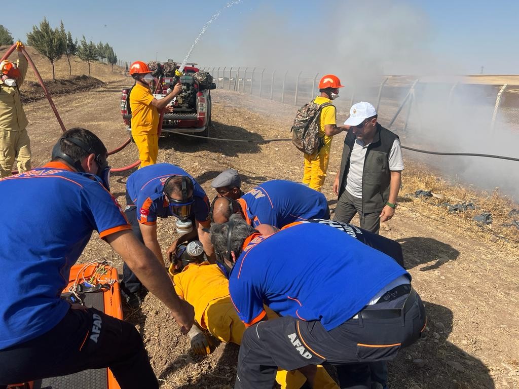 Diyarbakır’da orman yangını tatbikatı gerçeğini aratmadı