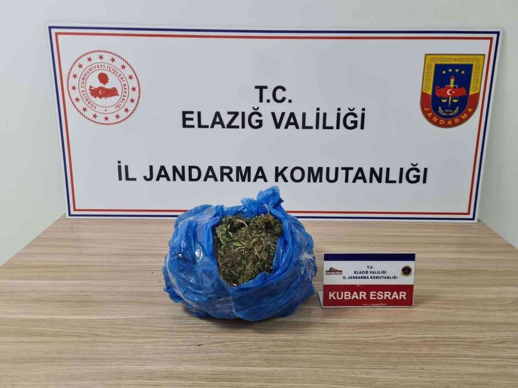 Elazığ’da 2 kilo kubar esrar ele geçirildi: 1 gözaltı