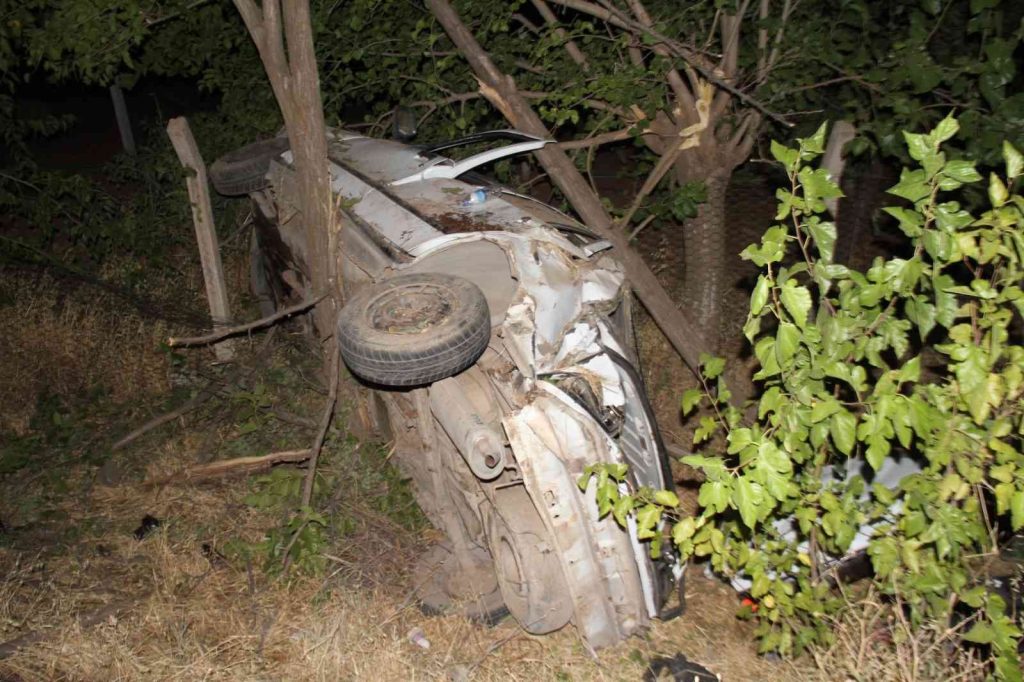 Elazığ’da otomobil önce köpeğe çarptı ardından şarampole yuvarlandı: 3 yaralı