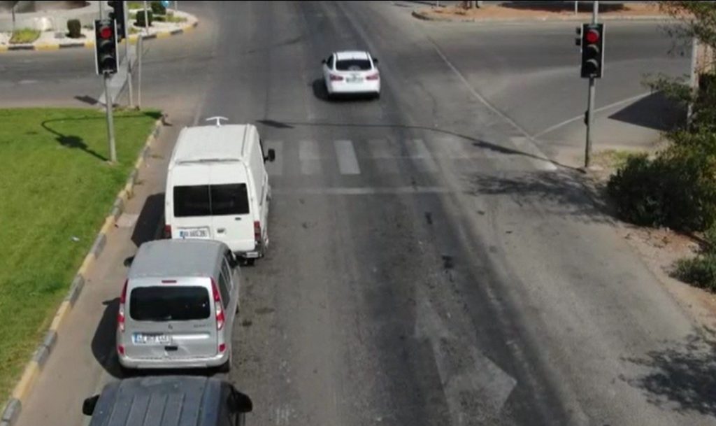 Gaziantep’te dron ile trafik denetimi