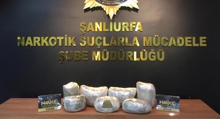 Şanlıurfa’da 5 kilo 650 gram esrar ele geçirildi