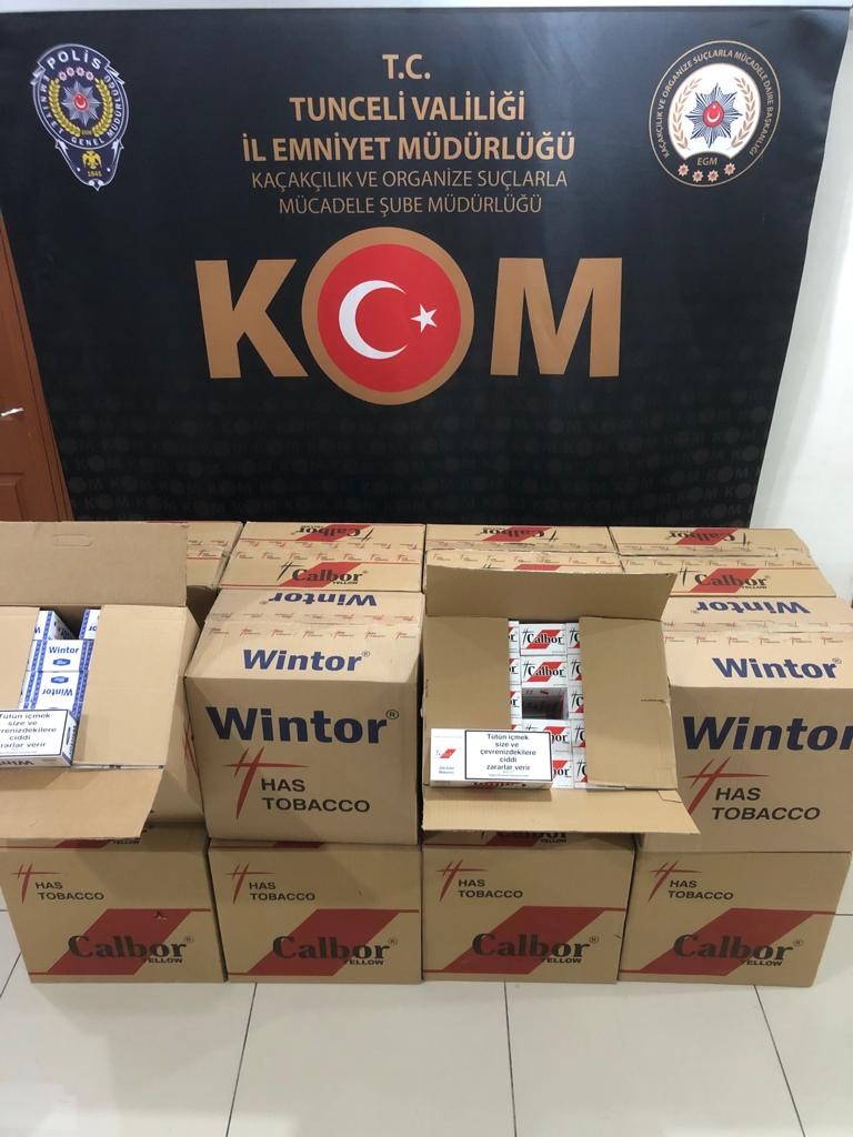 Tunceli’de 160 bin kaçak makaron ele geçirildi