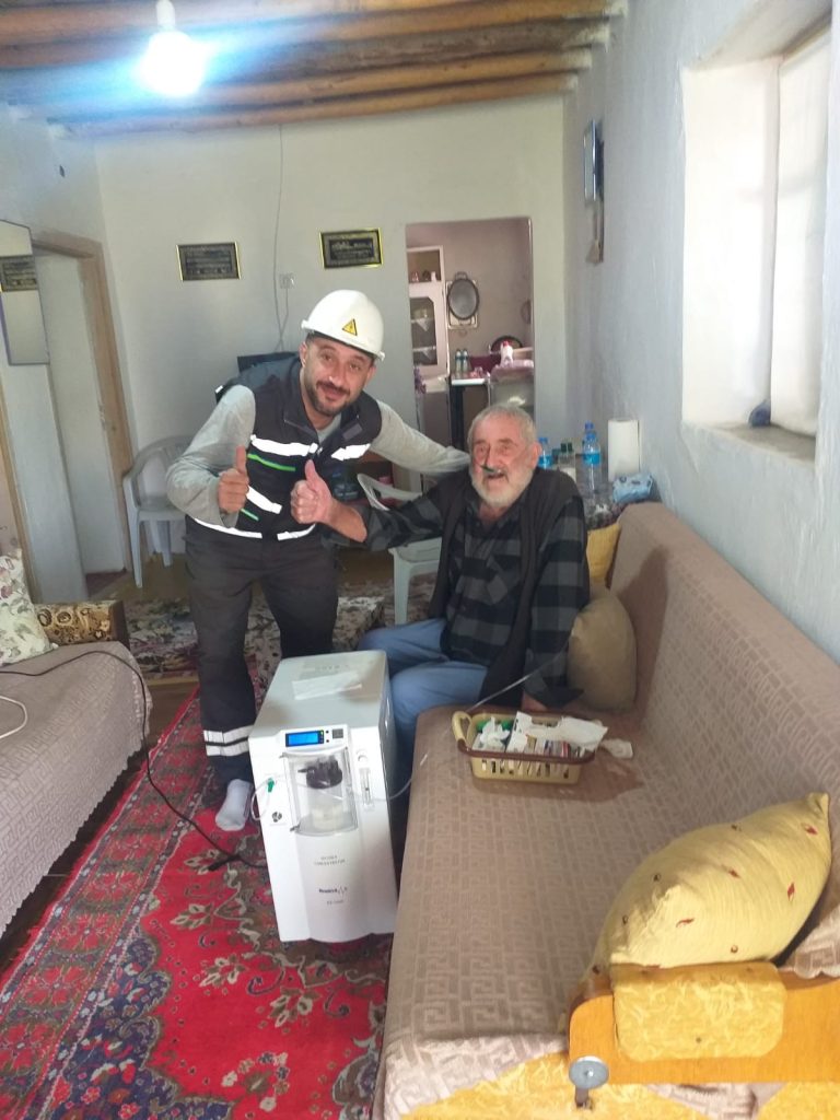 Solunum cihazına bağlı hastaya jeneratör desteği